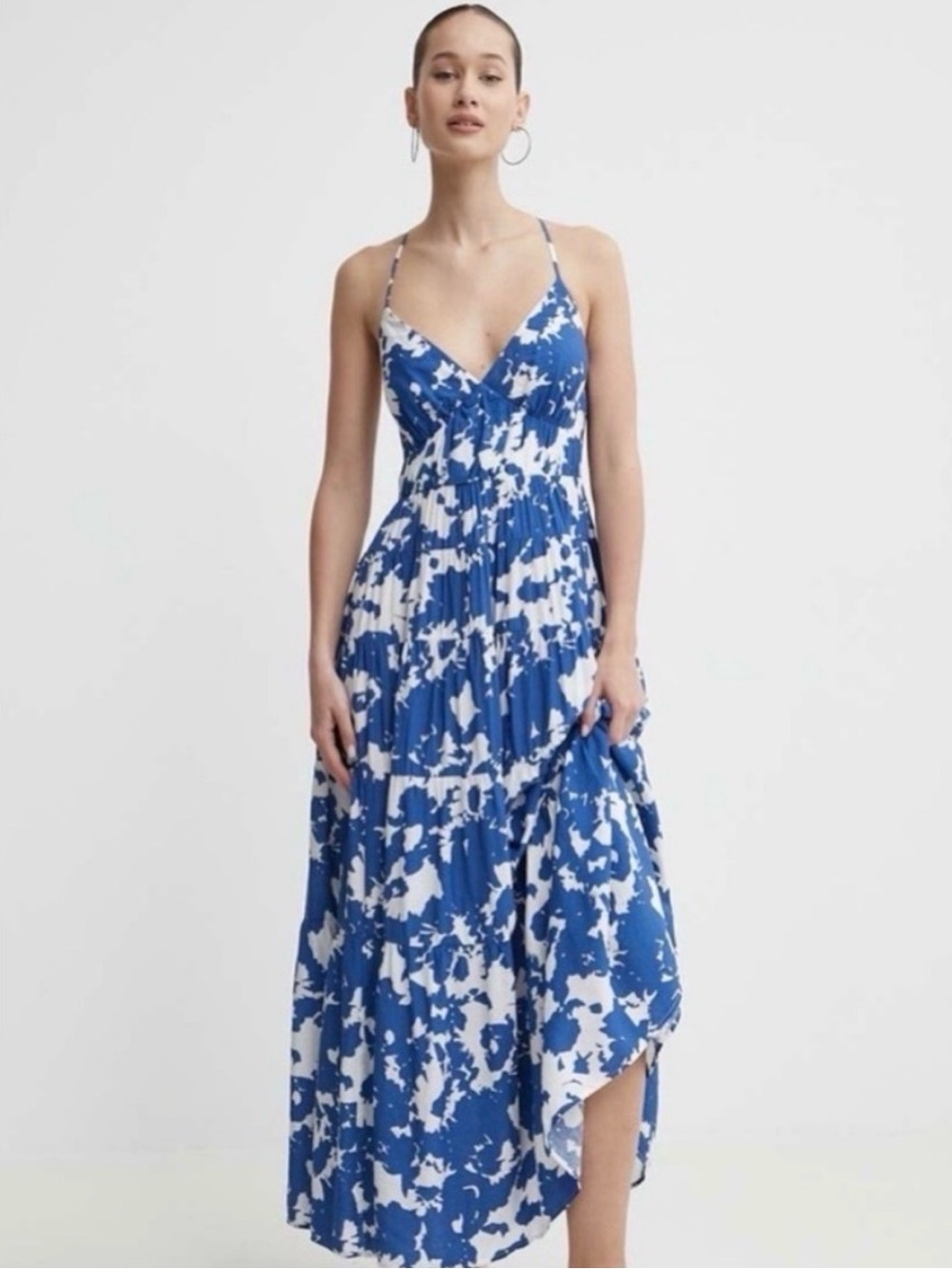 Abercrombie & Fitch Blue and White Floral Sundress Maxi
